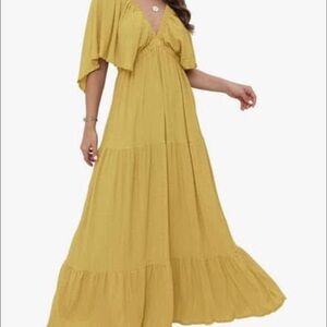 Elegant Yellow Maxi Dress